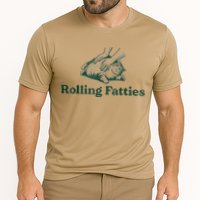 Rolling Fatties Cat Funny Cute Cooling Performance Crew T-Shirt