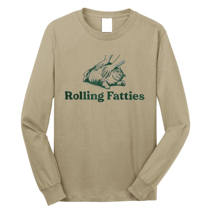 Rolling Fatties Cat Funny Cute Long Sleeve Shirt