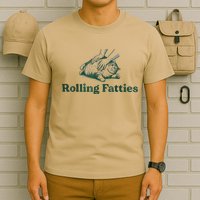 Rolling Fatties Cat Funny Cute T-Shirt