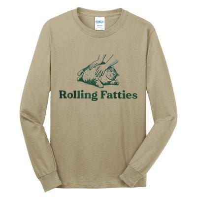 Rolling Fatties Cat Funny Cute Tall Long Sleeve T-Shirt