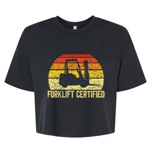 Retro Forklift Certified Forklift Operator Lift Truck Driver Bella+Canvas Jersey Crop Tee