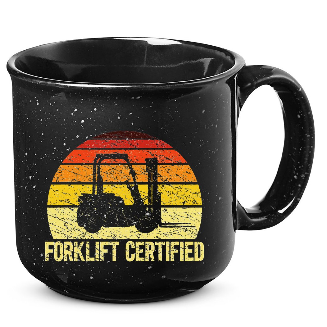 Retro Forklift Certified Forklift Operator Lift Truck Driver 15oz Campfire Ceramic Mug