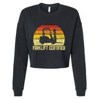 Retro Forklift Certified Forklift Operator Lift Truck Driver Cropped Pullover Crew