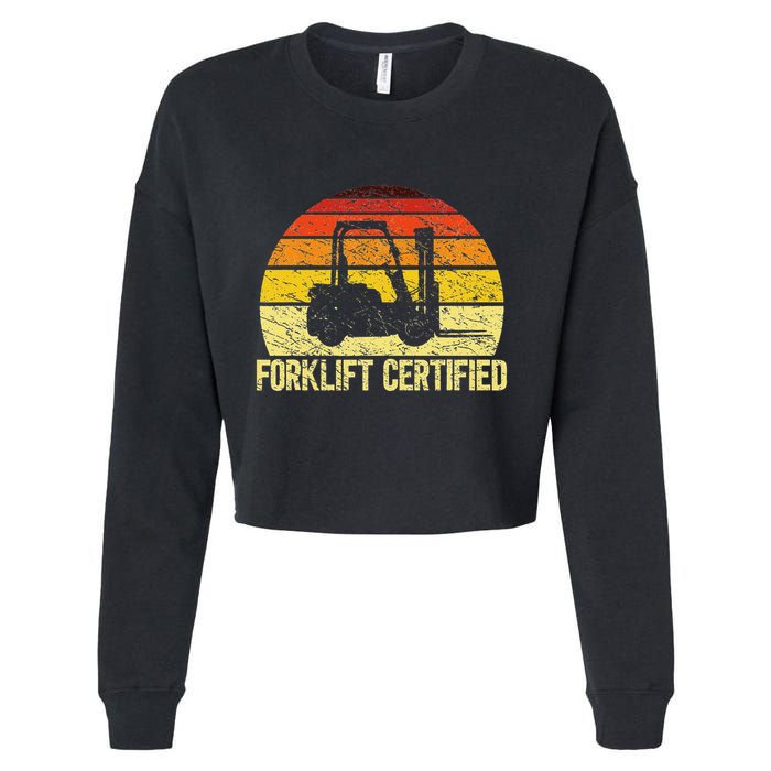 Retro Forklift Certified Forklift Operator Lift Truck Driver Cropped Pullover Crew