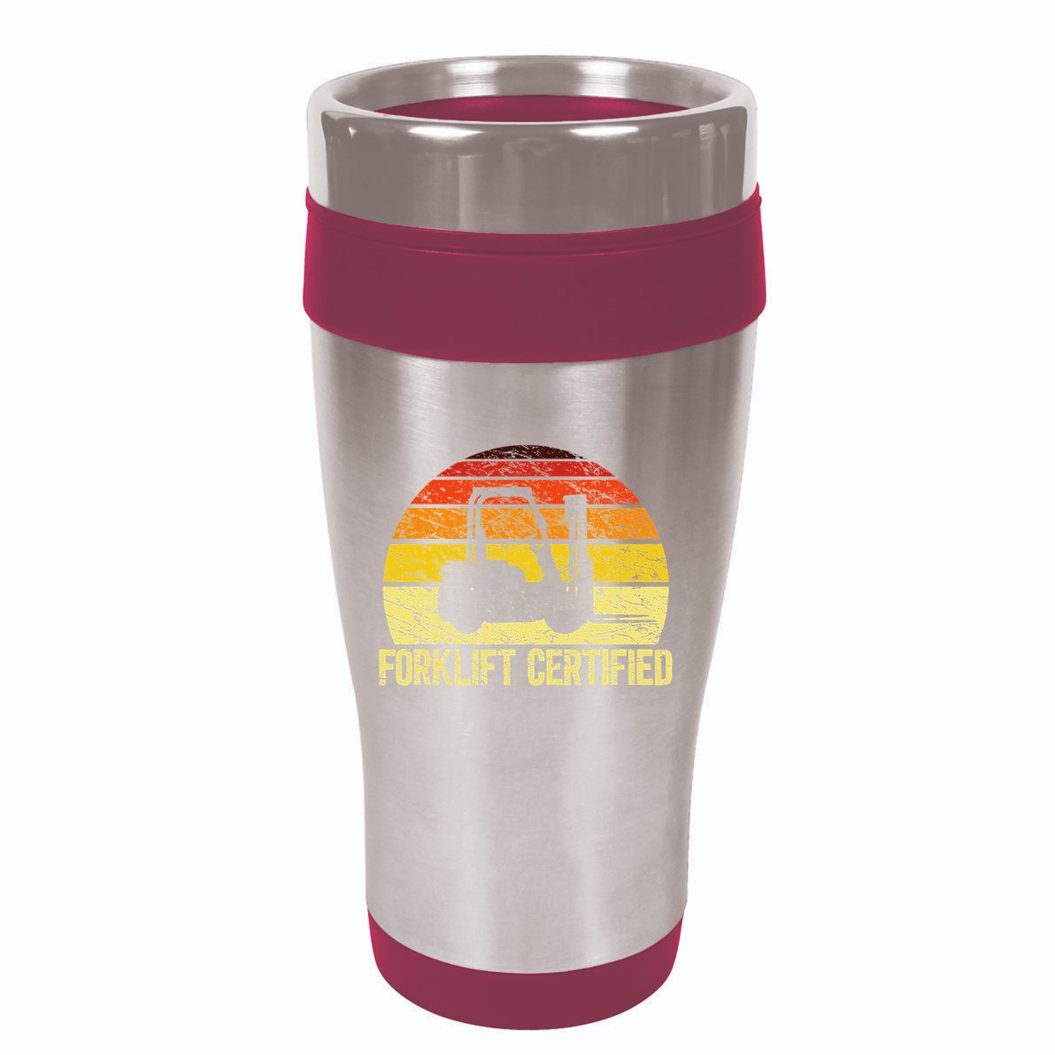 Retro Forklift Certified Forklift Operator Lift Truck Driver 16oz Travel Tumbler