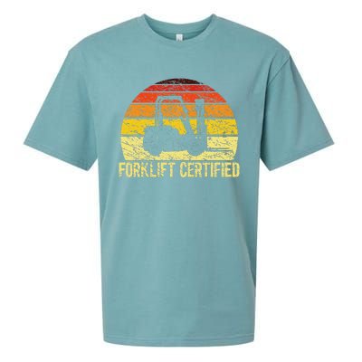 Retro Forklift Certified Forklift Operator Lift Truck Driver Sueded Cloud Jersey T-Shirt