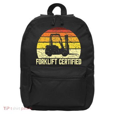 Retro Forklift Certified Forklift Operator Lift Truck Driver 16 in Basic Backpack