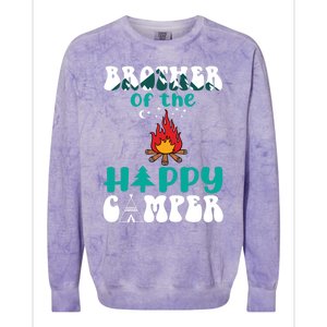 Retro Family Camping Trip Brother Of Happy Camper Birthday Great Gift Colorblast Crewneck Sweatshirt