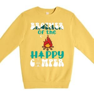 Retro Family Camping Trip Brother Of Happy Camper Birthday Great Gift Premium Crewneck Sweatshirt