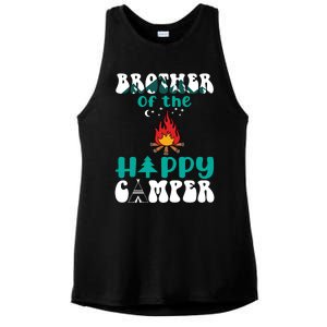 Retro Family Camping Trip Brother Of Happy Camper Birthday Great Gift Ladies PosiCharge Tri-Blend Wicking Tank