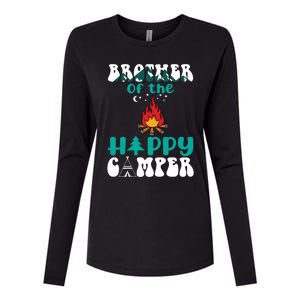 Retro Family Camping Trip Brother Of Happy Camper Birthday Great Gift Womens Cotton Relaxed Long Sleeve T-Shirt