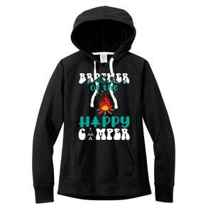 Retro Family Camping Trip Brother Of Happy Camper Birthday Great Gift Women's Fleece Hoodie