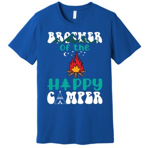 Retro Family Camping Trip Brother Of Happy Camper Birthday Great Gift Premium T-Shirt