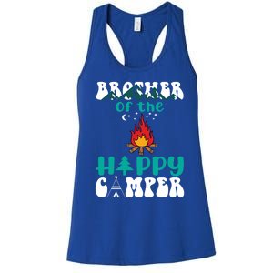 Retro Family Camping Trip Brother Of Happy Camper Birthday Great Gift Women's Racerback Tank