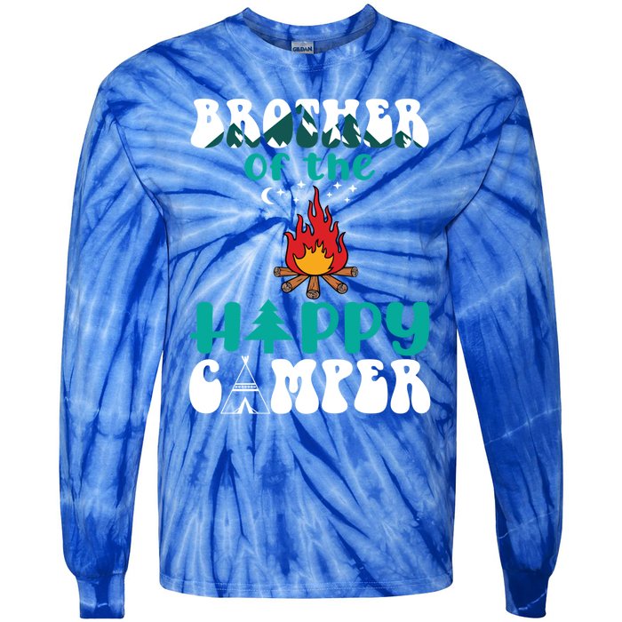 Retro Family Camping Trip Brother Of Happy Camper Birthday Great Gift Tie-Dye Long Sleeve Shirt