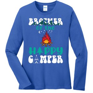 Retro Family Camping Trip Brother Of Happy Camper Birthday Great Gift Ladies Long Sleeve Shirt