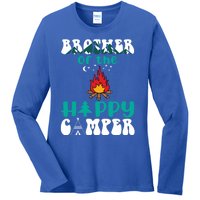 Retro Family Camping Trip Brother Of Happy Camper Birthday Great Gift Ladies Long Sleeve Shirt