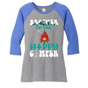 Retro Family Camping Trip Brother Of Happy Camper Birthday Great Gift Women's Tri-Blend 3/4-Sleeve Raglan Shirt