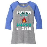 Retro Family Camping Trip Brother Of Happy Camper Birthday Great Gift Women's Tri-Blend 3/4-Sleeve Raglan Shirt