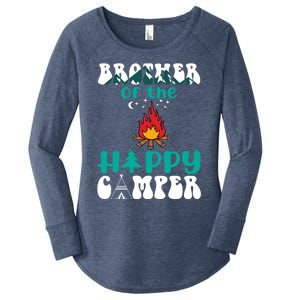 Retro Family Camping Trip Brother Of Happy Camper Birthday Great Gift Women's Perfect Tri Tunic Long Sleeve Shirt