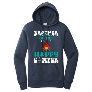 Retro Family Camping Trip Brother Of Happy Camper Birthday Great Gift Women's Pullover Hoodie