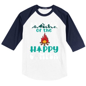 Retro Family Camping Trip Brother Of Happy Camper Birthday Great Gift Baseball Sleeve Shirt