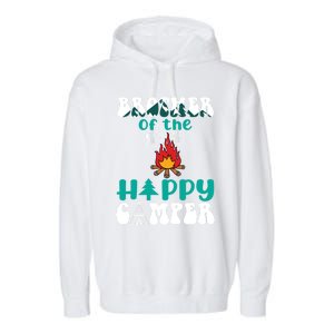 Retro Family Camping Trip Brother Of Happy Camper Birthday Great Gift Garment-Dyed Fleece Hoodie