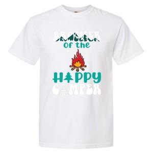 Retro Family Camping Trip Brother Of Happy Camper Birthday Great Gift Garment-Dyed Heavyweight T-Shirt