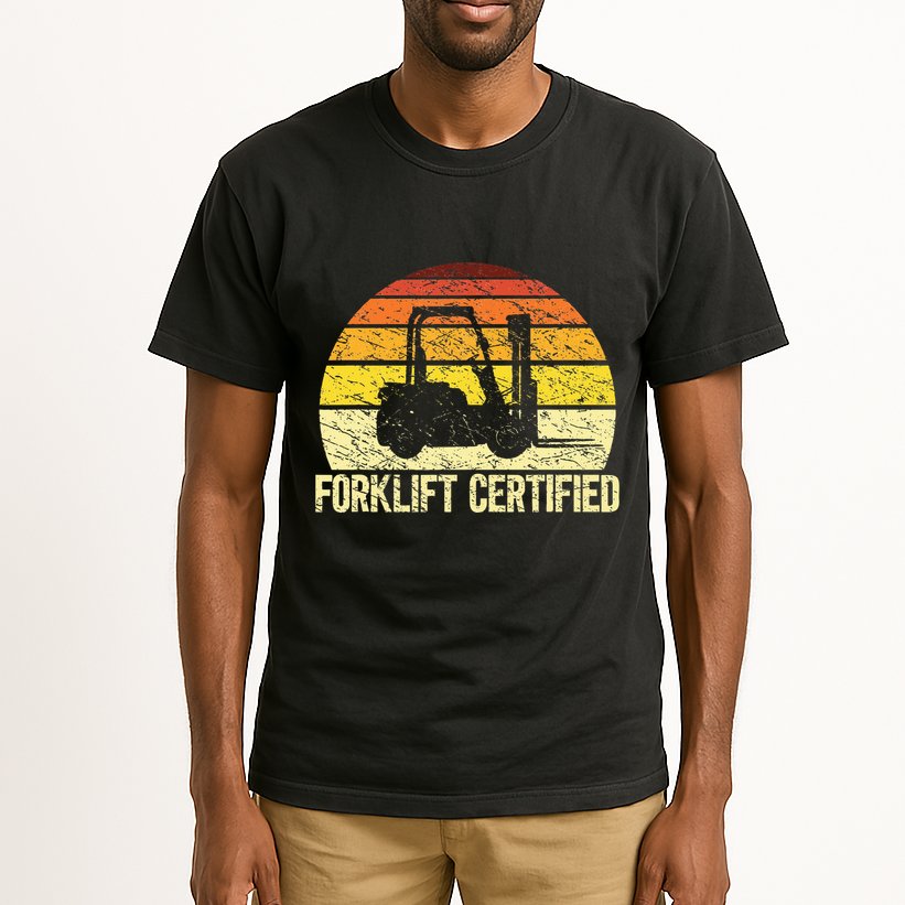 Retro Forklift Certified Forklift Operator Lift Truck Driver Tall T-Shirt