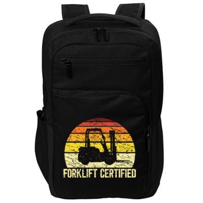 Retro Forklift Certified Forklift Operator Lift Truck Driver Impact Tech Backpack