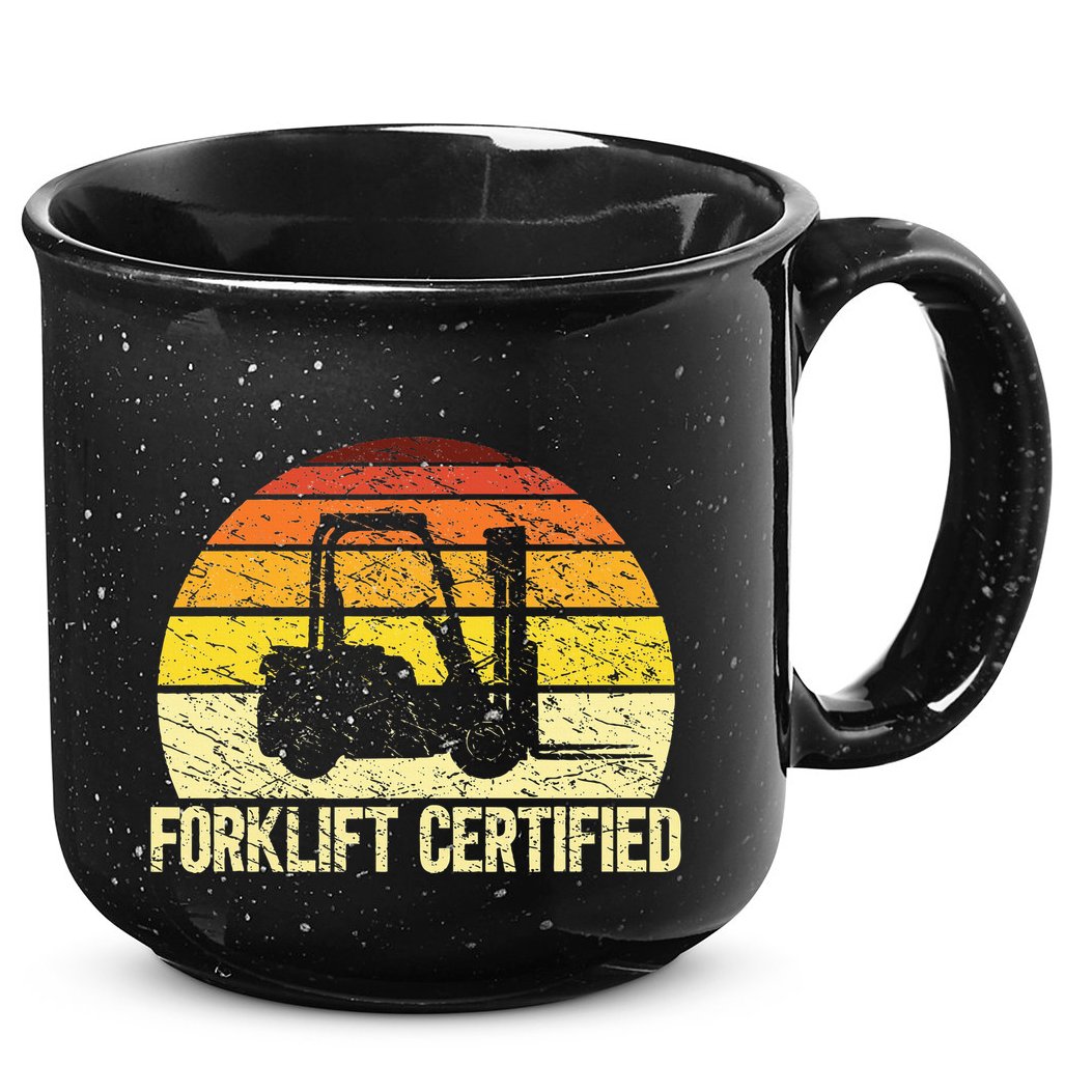 Retro Forklift Certified Forklift Operator Lift Truck Driver 15oz Campfire Ceramic Mug