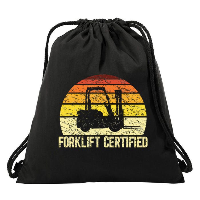 Retro Forklift Certified Forklift Operator Lift Truck Driver Drawstring Bag