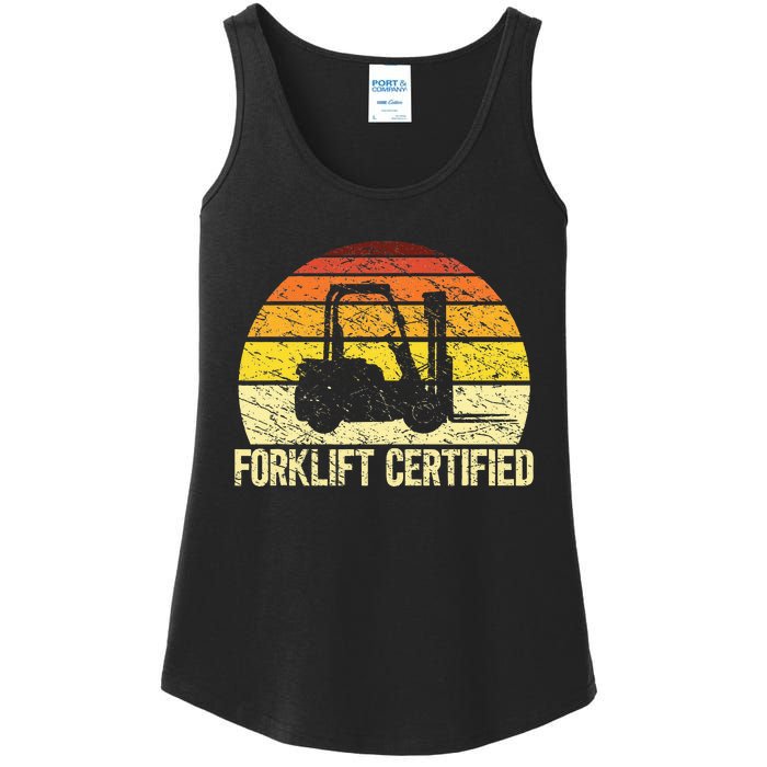 Retro Forklift Certified Forklift Operator Lift Truck Driver Ladies Essential Tank