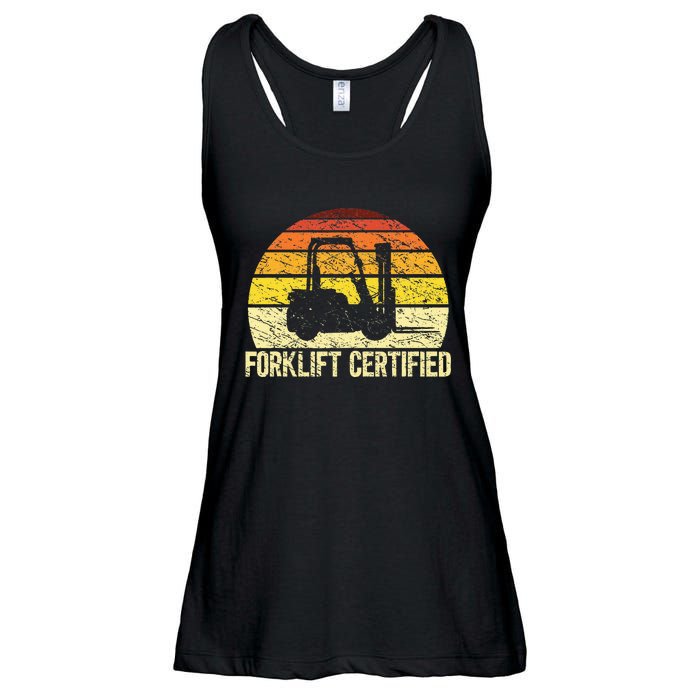 Retro Forklift Certified Forklift Operator Lift Truck Driver Ladies Essential Flowy Tank