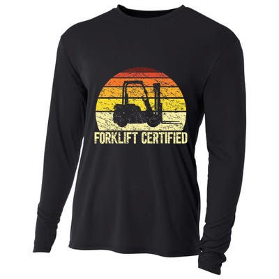 Retro Forklift Certified Forklift Operator Lift Truck Driver Cooling Performance Long Sleeve Crew