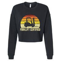 Retro Forklift Certified Forklift Operator Lift Truck Driver Cropped Pullover Crew