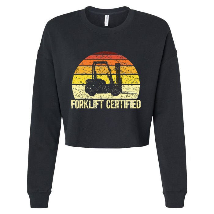 Retro Forklift Certified Forklift Operator Lift Truck Driver Cropped Pullover Crew