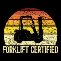 Retro Forklift Certified Forklift Operator Lift Truck Driver Cropped Pullover Crew