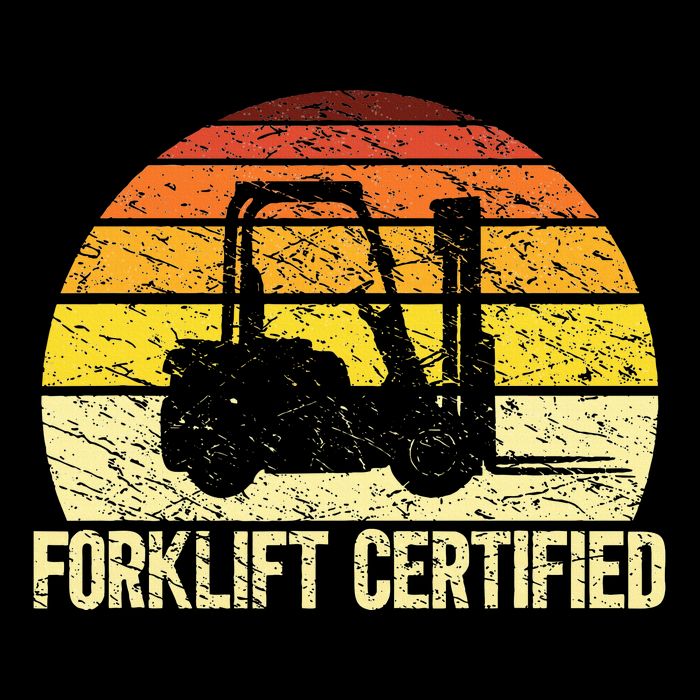 Retro Forklift Certified Forklift Operator Lift Truck Driver Cropped Pullover Crew