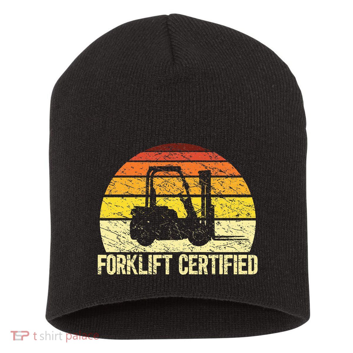 Retro Forklift Certified Forklift Operator Lift Truck Driver Short Acrylic Beanie