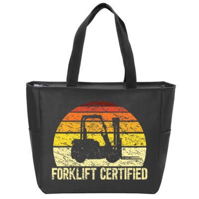 Retro Forklift Certified Forklift Operator Lift Truck Driver Zip Tote Bag