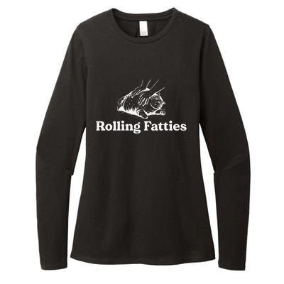 Rolling Fatties Cat Lover Funny Cat Kitten Gift Womens CVC Long Sleeve Shirt