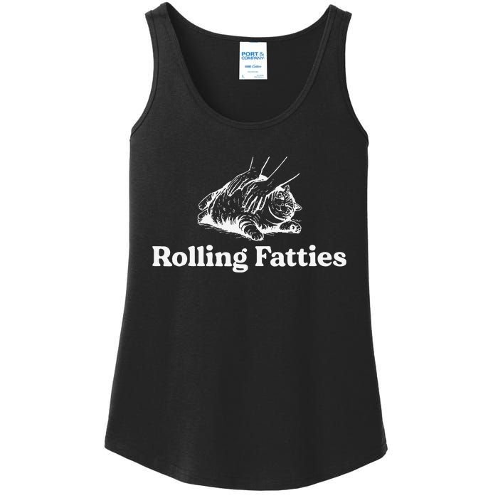 Rolling Fatties Cat Lover Funny Cat Kitten Gift Ladies Essential Tank