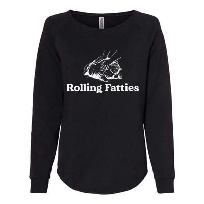 Rolling Fatties Cat Lover Funny Cat Kitten Gift Womens California Wash Sweatshirt