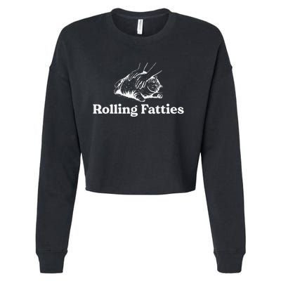 Rolling Fatties Cat Lover Funny Cat Kitten Gift Cropped Pullover Crew