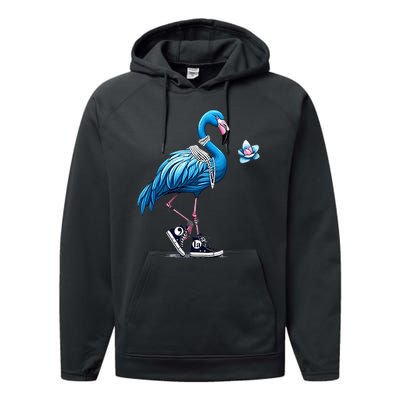 Retro Flamingo Chucks And Pearls Comma La Kamala Harris 2024 Performance Fleece Hoodie