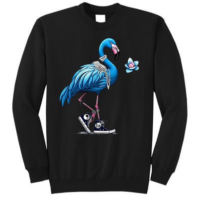 Retro Flamingo Chucks And Pearls Comma La Kamala Harris 2024 Tall Sweatshirt