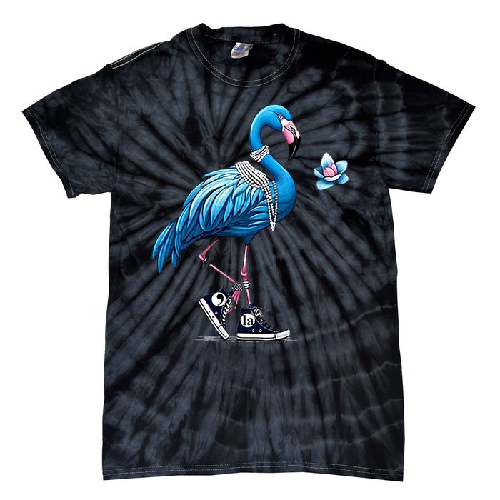 Retro Flamingo Chucks And Pearls Comma La Kamala Harris 2024 Tie-Dye T-Shirt