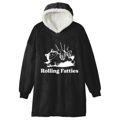 Rolling Fatties Cat Funny Cat Lovers Hooded Wearable Blanket