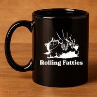 Rolling Fatties Cat Funny Cat Lovers 11oz C Handle Ceramic Mug
